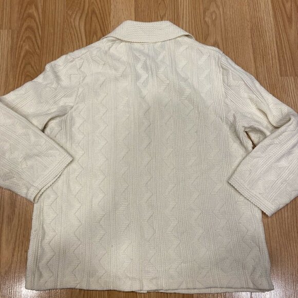St Michael Cream Button Up Cardigan Women's EU L/XL Knit Acrylic Cable England - Picture 3 of 7